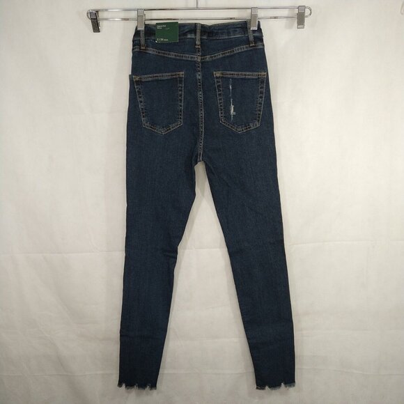 Wild Fable Highest Rise Skinny Ripped Jeans Women Size 2  26 Dark Wash Distress - Picture 4 of 10